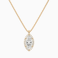 Product Video for Marquise Halo Lab Grown Diamond Pendant Necklace In 14K Rose Gold