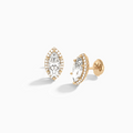 Marquise Halo Diamond Stud Earrings