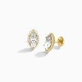 Marquise Halo Diamond Stud Earrings