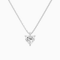 Product Video for Heart Solitaire Lab Grown Diamond Pendant Necklace In 18K White Gold