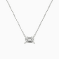 Product Video for Emerald Solitaire Lab Grown Diamond Necklace In Platinum