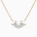 Product Video for Toi Et Moi Double Inverted Pear Lab Grown Diamond Necklace In 14K Rose Gold