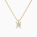 Product Video for Emerald Solitaire Lab Grown Diamond Pendant Necklace In 14K Rose Gold