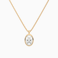 Product Video for Bezel Solitaire Oval Lab Grown Diamond Pendant Necklace In 14K Rose Gold
