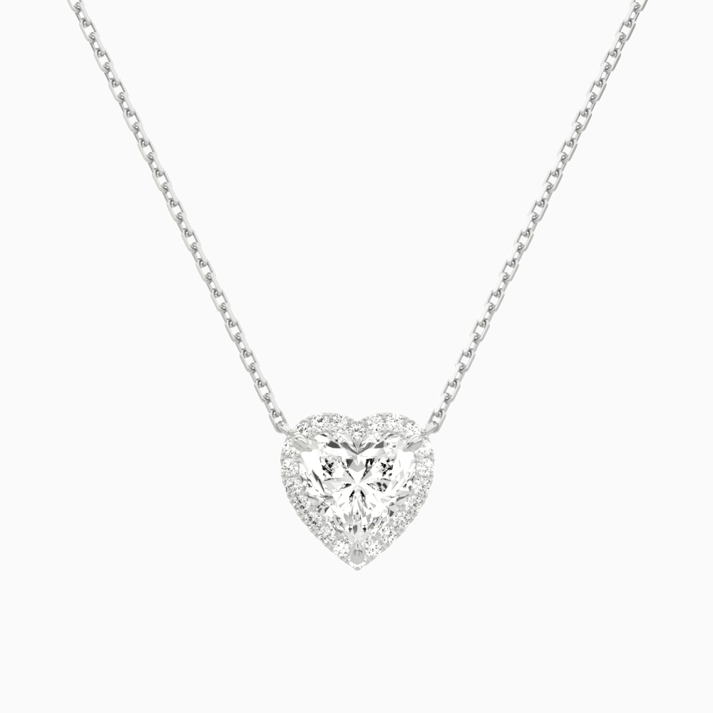 Product Video for Heart Halo Lab Grown Diamond Necklace In Platinum