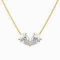 Product Video for Toi Et Moi Double Inverted Pear Lab Grown Diamond Necklace In 18K Yellow Gold