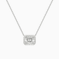 Product Video for Radiant Halo Lab Grown Diamond Necklace In 14K White Gold