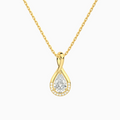 Lab Grown Diamond Pear Accented Twist Pendant Necklace