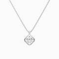 Product Video for Bezel Solitaire Asscher Lab Grown Diamond Pendant Necklace In Platinum