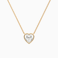 Product Video for Bezel Solitaire Heart Lab Grown Diamond Necklace In 14K Rose Gold
