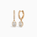 Oval Luxe Drop Huggie Hoop Earrings