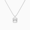Product Video for Bezel Solitaire Radiant Lab Grown Diamond Pendant Necklace In 18K White Gold
