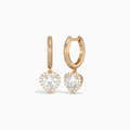 Heart Halo Drop Huggie Hoop Earrings