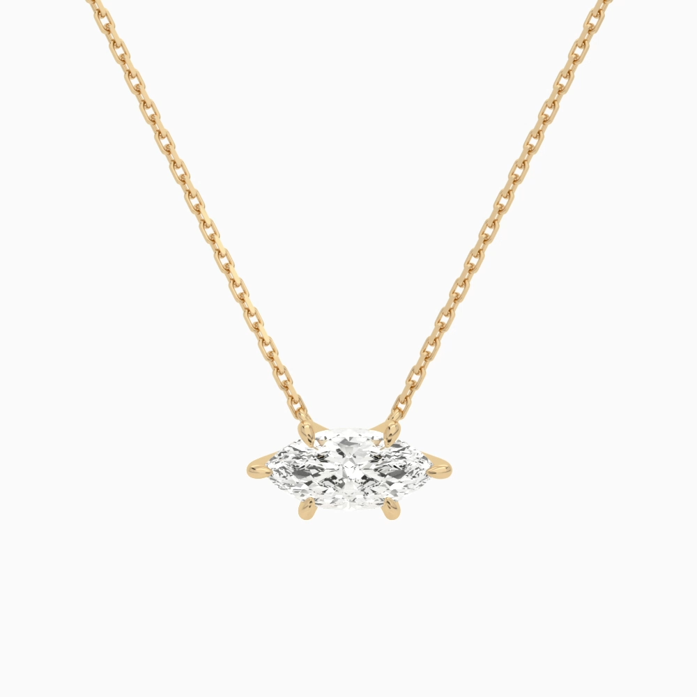 Product Video for Marquise Solitaire Lab Grown Diamond Necklace In 14K Rose Gold