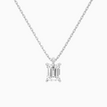 Product Video for Emerald Solitaire Lab Grown Diamond Pendant Necklace In 18K White Gold