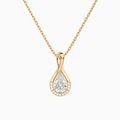Lab Grown Diamond Pear Accented Twist Pendant Necklace