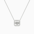 Product Video for Asscher Halo Lab Grown Diamond Necklace In 14K White Gold
