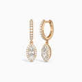 Marquise Luxe Drop Huggie Hoop Earrings