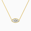 Product Video for Bezel Solitaire Marquise Lab Grown Diamond Necklace In 14K Yellow Gold