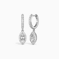 Marquise Luxe Drop Huggie Hoop Earrings