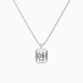 Product Video for Bezel Solitaire Emerald Lab Grown Diamond Pendant Necklace In 18K White Gold