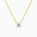 Product Video for Round Solitaire Lab Grown Diamond Necklace In 14K Yellow Gold