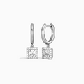 Princess Halo Drop Huggie Hoop Earrings