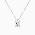 Product Video for Radiant Solitaire Lab Grown Diamond Pendant Necklace In 18K White Gold