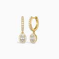 Oval Luxe Drop Huggie Hoop Earrings