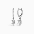 Marquise Accented Drop Huggie Hoop Earrings
