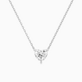 Product Video for Heart Solitaire Lab Grown Diamond Necklace In 18K White Gold