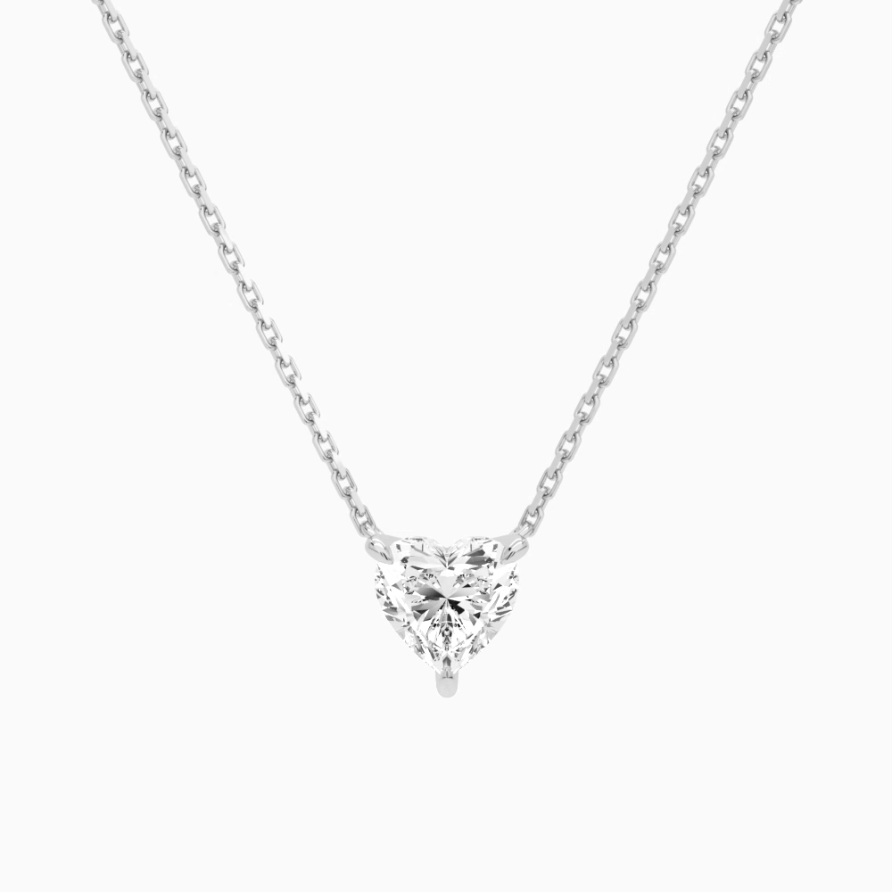 Product Video for Heart Solitaire Lab Grown Diamond Necklace In 18K White Gold