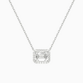 Product Video for Emerald Halo Lab Grown Diamond Necklace In 18K White Gold