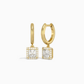 Princess Halo Drop Huggie Hoop Earrings