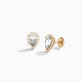 Pear Halo Diamond Stud Earrings