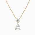 Product Video for Duo Drop Round and Pear Lab Grown Diamond Necklace In 14K Rose Gold