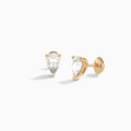 Pear Solitaire 3-Prong Diamond Stud Earrings