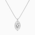 Product Video for Marquise Halo Lab Grown Diamond Pendant Necklace In 18K White Gold