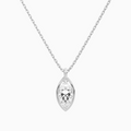 Product Video for Bezel Solitaire Marquise Lab Grown Diamond Pendant Necklace In 14K White Gold