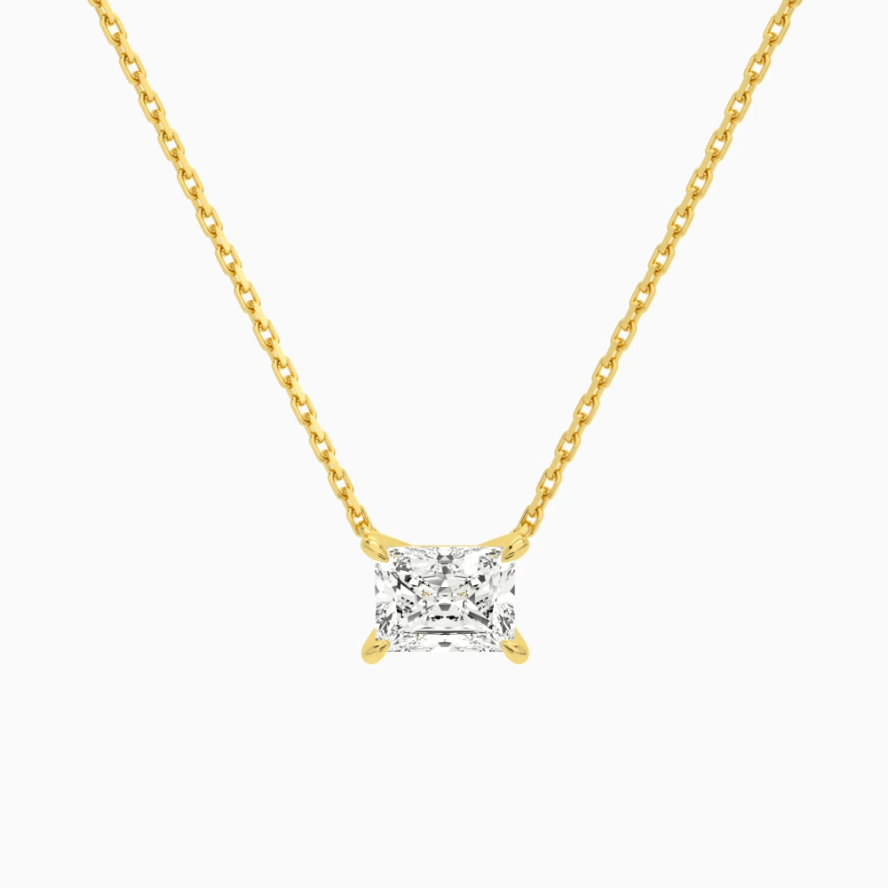 Product Video for Radiant Solitaire Lab Grown Diamond Necklace In 14K Yellow Gold