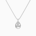 Product Video for Bezel Solitaire Pear Lab Grown Diamond Pendant Necklace In 18K White Gold