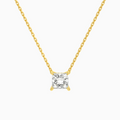 Product Video for Princess Solitaire Lab Grown Diamond Necklace In 18K Yellow Gold