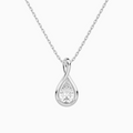 Lab Grown Diamond Pear Solitaire Twist Pendant Necklace