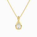 Lab Grown Diamond Pear Solitaire Twist Pendant Necklace