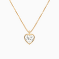 Product Video for Bezel Solitaire Heart Lab Grown Diamond Pendant Necklace In 14K Rose Gold
