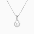 Lab Grown Diamond Round Solitaire Twist Pendant Necklace