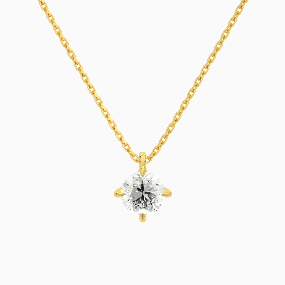 Product Video for Round Solitaire Lab Grown Diamond Pendant Necklace In 18K Yellow Gold