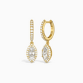 Marquise Luxe Drop Huggie Hoop Earrings