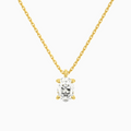 Product Video for Oval Solitaire Lab Grown Diamond Pendant Necklace In 14K Yellow Gold