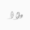 Marquise Bezel Solitaire Diamond Stud Earrings